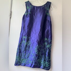 Anna Sui Purple and Green Mini Sleeveless Dress